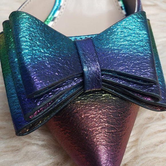 BETSEY JOHNSON RAINBOW POINTED TOE BOW HEELS -VARIETY - Picture 6 of 6
